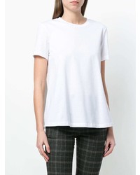 weißes T-Shirt mit einem Rundhalsausschnitt von Moncler