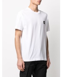 weißes T-Shirt mit einem Rundhalsausschnitt von Stone Island