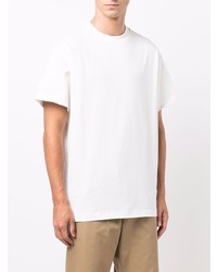 weißes T-Shirt mit einem Rundhalsausschnitt von Jil Sander