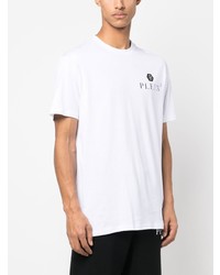 weißes T-Shirt mit einem Rundhalsausschnitt von Philipp Plein