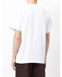 weißes T-Shirt mit einem Rundhalsausschnitt von A Bathing Ape