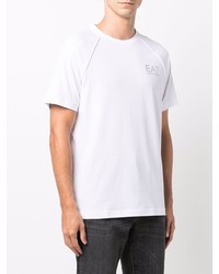 weißes T-Shirt mit einem Rundhalsausschnitt von Ea7 Emporio Armani