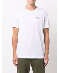 weißes T-Shirt mit einem Rundhalsausschnitt von Ea7 Emporio Armani