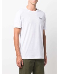 weißes T-Shirt mit einem Rundhalsausschnitt von Ea7 Emporio Armani