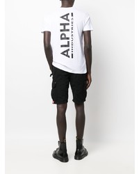 weißes T-Shirt mit einem Rundhalsausschnitt von Alpha Industries