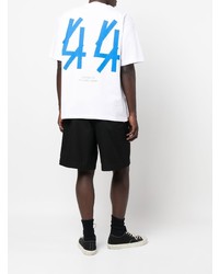 weißes T-Shirt mit einem Rundhalsausschnitt von 44 label group