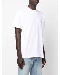 weißes T-Shirt mit einem Rundhalsausschnitt von Stussy