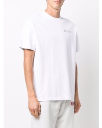 weißes T-Shirt mit einem Rundhalsausschnitt von Sporty & Rich