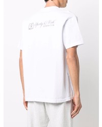 weißes T-Shirt mit einem Rundhalsausschnitt von Sporty & Rich