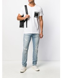 weißes T-Shirt mit einem Rundhalsausschnitt von Calvin Klein Jeans