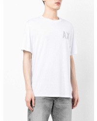 weißes T-Shirt mit einem Rundhalsausschnitt von Armani Exchange