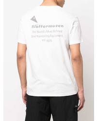 weißes T-Shirt mit einem Rundhalsausschnitt von Klättermusen