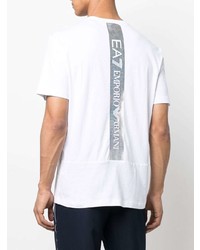 weißes T-Shirt mit einem Rundhalsausschnitt von Ea7 Emporio Armani