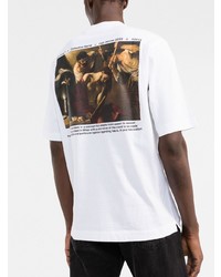 weißes T-Shirt mit einem Rundhalsausschnitt von Off-White