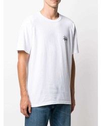 weißes T-Shirt mit einem Rundhalsausschnitt von Stussy