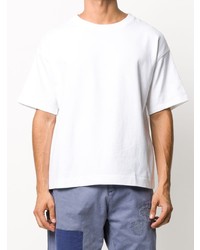 weißes T-Shirt mit einem Rundhalsausschnitt von Facetasm