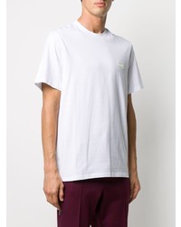 weißes T-Shirt mit einem Rundhalsausschnitt von MSGM