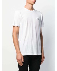 weißes T-Shirt mit einem Rundhalsausschnitt von Ea7 Emporio Armani