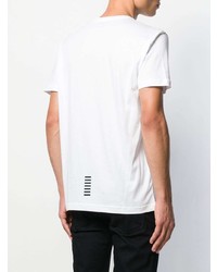 weißes T-Shirt mit einem Rundhalsausschnitt von Ea7 Emporio Armani