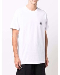 weißes T-Shirt mit einem Rundhalsausschnitt von Stussy