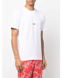 weißes T-Shirt mit einem Rundhalsausschnitt von MSGM