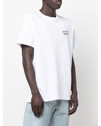 weißes T-Shirt mit einem Rundhalsausschnitt von MAISON KITSUNÉ