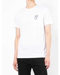 weißes T-Shirt mit einem Rundhalsausschnitt von Save The Duck