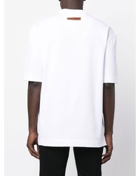 weißes T-Shirt mit einem Rundhalsausschnitt von Zegna