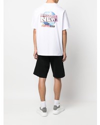 weißes T-Shirt mit einem Rundhalsausschnitt von MSGM