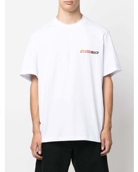 weißes T-Shirt mit einem Rundhalsausschnitt von MSGM