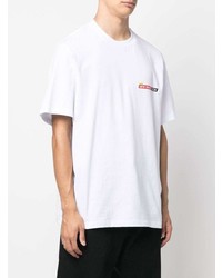 weißes T-Shirt mit einem Rundhalsausschnitt von MSGM