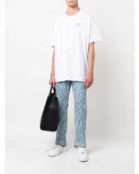 weißes T-Shirt mit einem Rundhalsausschnitt von Off-White