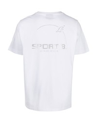 weißes T-Shirt mit einem Rundhalsausschnitt von SPORT b. by agnès b.