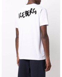 weißes T-Shirt mit einem Rundhalsausschnitt von Iceberg