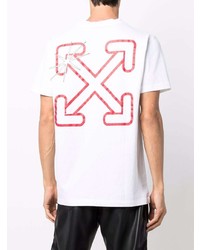 weißes T-Shirt mit einem Rundhalsausschnitt von Off-White