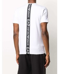 weißes T-Shirt mit einem Rundhalsausschnitt von Ea7 Emporio Armani