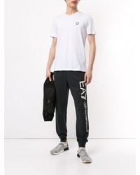 weißes T-Shirt mit einem Rundhalsausschnitt von Ea7 Emporio Armani