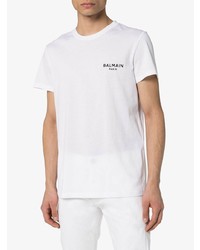 weißes T-Shirt mit einem Rundhalsausschnitt von Balmain