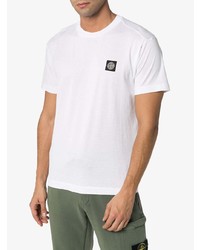 weißes T-Shirt mit einem Rundhalsausschnitt von Stone Island