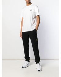 weißes T-Shirt mit einem Rundhalsausschnitt von Stone Island