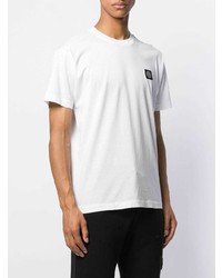 weißes T-Shirt mit einem Rundhalsausschnitt von Stone Island