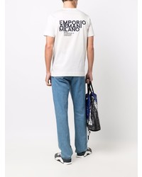 weißes T-Shirt mit einem Rundhalsausschnitt von Emporio Armani