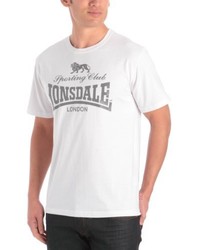 weißes T-Shirt mit einem Rundhalsausschnitt von Lonsdale