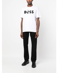 weißes T-Shirt mit einem Rundhalsausschnitt von BOSS