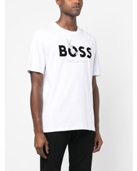 weißes T-Shirt mit einem Rundhalsausschnitt von BOSS