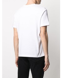 weißes T-Shirt mit einem Rundhalsausschnitt von Moncler