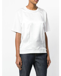 weißes T-Shirt mit einem Rundhalsausschnitt von MM6 MAISON MARGIELA