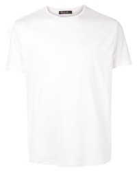 weißes T-Shirt mit einem Rundhalsausschnitt von Loro Piana