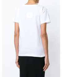 weißes T-Shirt mit einem Rundhalsausschnitt von Blugirl