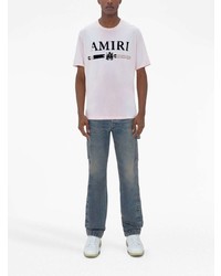 weißes T-Shirt mit einem Rundhalsausschnitt von Amiri